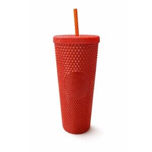 Starbucks Fall 2022 Glossy Orange Studded 24 oz Venti Cold Cup Tumbler Limited